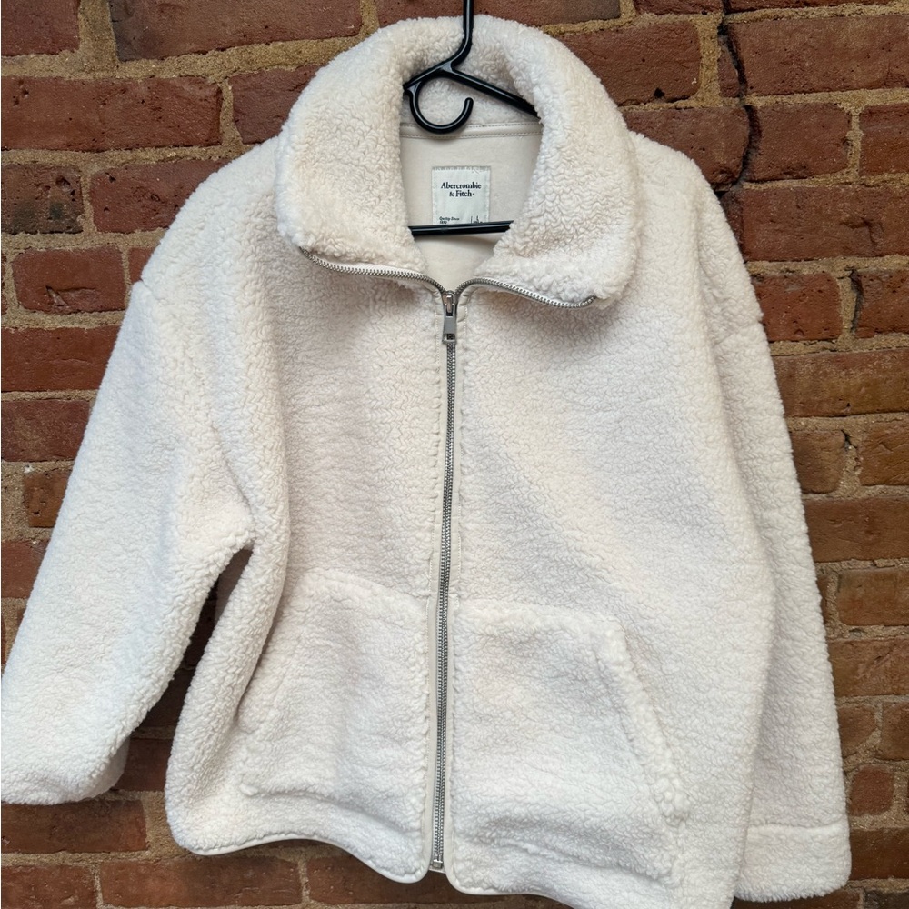 Abercrombie & Fitch Cream Teddy Jacket